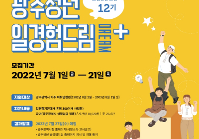 광주시, 광주청년 일경험드림+ 사업' 12 참가자 모집