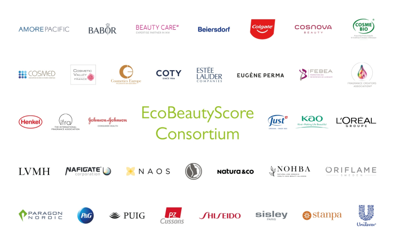 EcoBeautyScore 컨소시엄에 참여한 36개 기업 및 협회 로고./사진=아모레퍼시픽