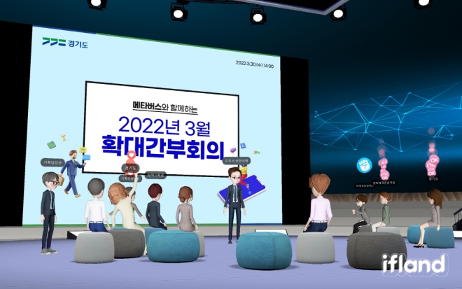 30일 메타버스 기술을 활용해 열린 경기도 확대간부회의 모습.(사진=경기도)