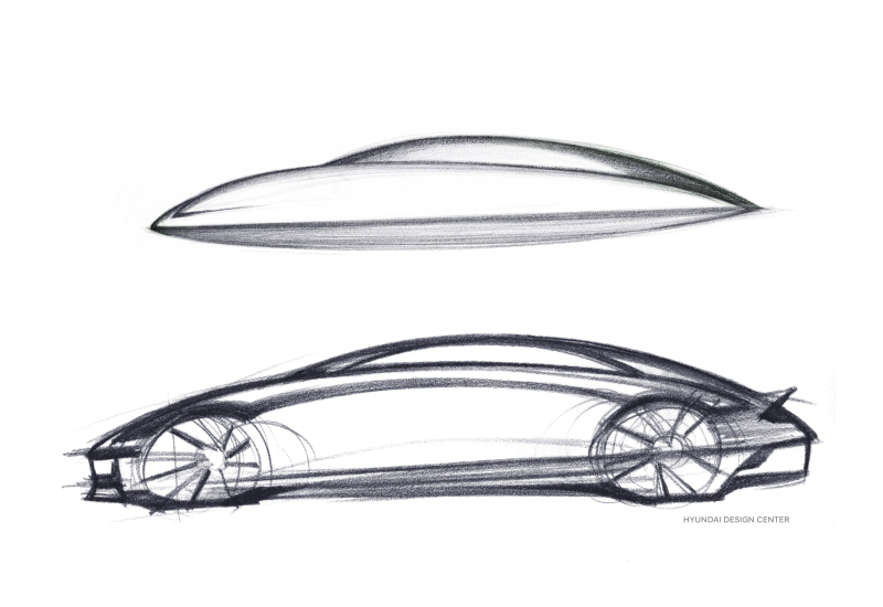 현대차 아이오닉 6의 디자인 콘셉트 스케치 /사진=현대자동차