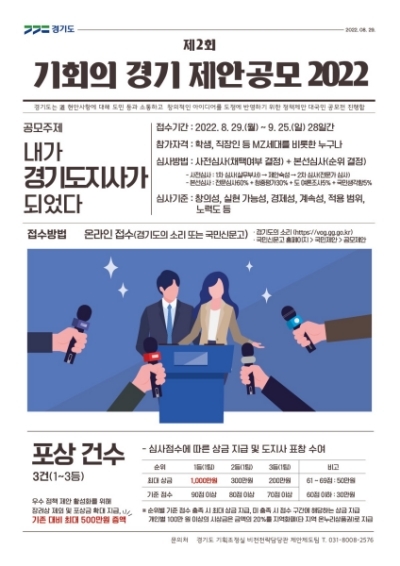 경기도 ‘제2회 기회의 경기 제안공모 2022’ 포스터.(사진=경기도)